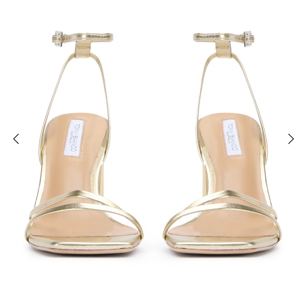 Tony Bianco Corso Metallic Gold Nappa Leather Strappy Heels